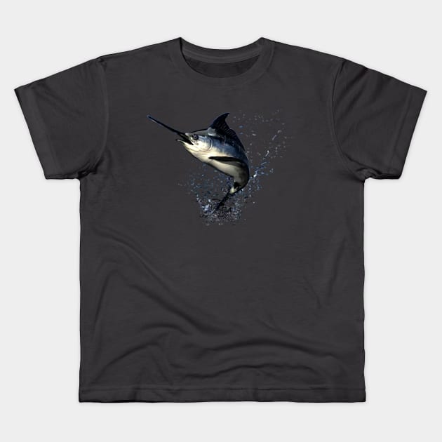 blue marlin Kids T-Shirt by rotra